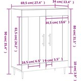 vidaXL Komoda boja dimljenog hrasta 69 5x34x90 cm konstruirano drvo | shoptok.hr