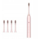  X3 punjiva sonična četkica za zube + 4 vrha ružičasta | shoptok.hr
