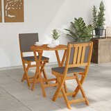 Bistro set s jastukom 3 pcs Prirodna nafta Čvrsto drvo akacije | shoptok.hr