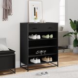  Ormarić za cipele crni 75x38x97,5 cm Konstruirano drvo i metal Crna | shoptok.hr