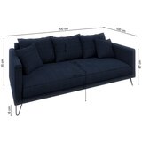 Ropez Temno modra sedežna garnitura iz šenilje 200 cm Freya – | Shoptok.si