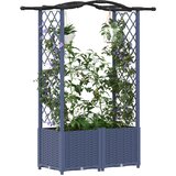  Povišeni krevet s mrežom i krovom Sivi 125 x 40 x 138 cm PP | shoptok.hr