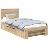  Krevetna konstrukcija s uzglavljem Sonoma hrast 90 x 200 cm | shoptok.hr