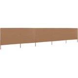 Vjetrobran s 5 panela od tkanine 600 x 120 cm smeđe-sivi | shoptok.hr