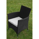 5-dijelni vrtni blagovaonski set od poliratana s jastucima crni Crna Dužina stola 90 cm | Shoptok.si