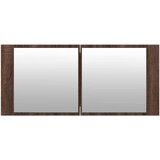  LED kupaonski ormarić s ogledalom smeđa boja hrasta 100x12x45cm | shoptok.hr