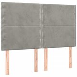 Maison Chic Posteljno vzglavje - Vzglavna omarica 4 kosa svetlo siv 72x5x78/88 cm žamet, (22077338) Cene