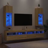 TV ormarići s LED svjetlima 2 kom boja hrasta 30,5 x 30 x 90 cm | Eponuda.com