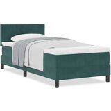vidaXL Box Spring Krevet s madracem Tamnozelena 100x200 cm Baršun | shoptok.hr