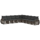vidaXL Vrtna sedežna garnitura 9 pcs Siva in temno siva poli ratan, (5000269317) | Shoptok.si