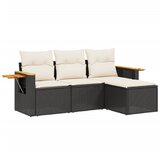  4-dijelni set vrtnih sofa od poliratana s jastucima crni | shoptok.hr