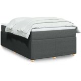 vidaXL Box spring postelja z vzmetnico temno siva 120x200 cm blago | Shoptok.si