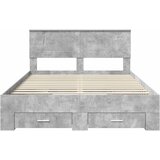  Krevetna konstrukcija s uzglavljem Betonski sivi 140 x 200 cm | shoptok.hr