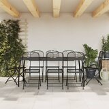  The Living Store Vrtna jedilna garnitura 9-delna antracitna kovinska mreža - Vrtna Jedilna Garnitura, (21475863) | Shoptok.si