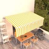 vidaXL Avtomatsko zložljiva tenda s senčilom 5x3 m rumena in bela Cene