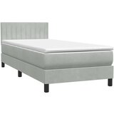 Box spring postelja z vzmetnico svetlo siva 80x220 cm žamet, (21790748) | Shoptok.si
