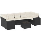 Maison Chic Seti vrtnega pohištva - Vrtna garnitura - Vrtni pohištvo set 8-delna z blazinami črn poli ratan, (21798808) | Shoptok.si