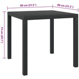  Vrtni stol crni 80 x 80 x 74 cm aluminijum i WPC | shoptok.hr