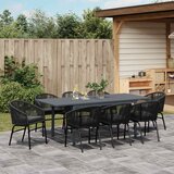  Vrtni set za objed 9 kom. Crna poliratan 211,5 x 90 x 74 cm | shoptok.hr