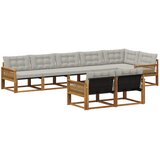 vidaXL Zunanja garnitura za sedenje 8 pcs Naravna in svetlo siva, (5000279622) | Shoptok.si