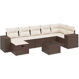 vidaXL 8-dijelni set vrtnih sofa s jastucima smeđi od poliratana | shoptok.hr