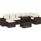  8-dijelni set vrtnih sofa s jastucima smeđi od poliratana | shoptok.hr
