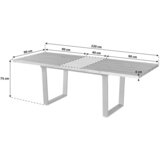 XXXL Raztegljiva Jedilna Miza Rudi, Barva Hrasta, 180-220x90 | Shoptok.si