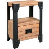 vidaXL noćni ormarići od bagremovog drva i čelika 2 kom 40x30x54 cm | shoptok.hr