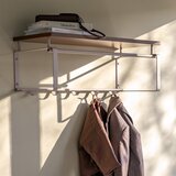 Spinder Design Jeklen stenski obešalnik v naravni barvi/sivorjav s polico 70 cm Rex – | Shoptok.si