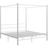 Maison Chic Posteljni okvir - Dvoposteljna postelja - Zakonska postelja z ogrodjem za baldahin bel kovinski 180x200 cm, (21695166) Cene