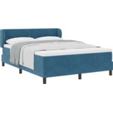  Krevet s uzdužnim oprugama i madracem tamnoplav 160x200 cm baršun | shoptok.hr