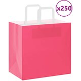  Papirnate vrećice 250 kom s ručkama ružičaste 26x17x25 cm | shoptok.hr
