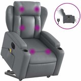 Maison Chic Električni masažni stol - Relax naslanjač s funkcijo vstajanja sivo umetno usnje, (22061471) | Shoptok.si