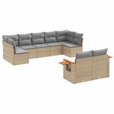 Maison Chic Seti vrtnega pohištva - Vrtna garnitura 9-delna z blazinami bež poli ratan, (21804560) | Shoptok.si