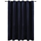 Furnova Zatemnitvena zavesa z obročki žametna črna 290x245 cm, (21917874) | Shoptok.si