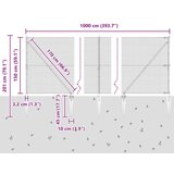 vidaXL Set stupova za ograde Set od 2 Pocinčani čelik 10 x 1.5 m Cijene