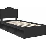  Krevetna konstrukcija Crna 75 x 190 cm Čvrsto borovo drvo | shoptok.hr