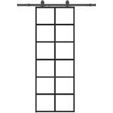  Klizna vrata s priborom crna 76 x 205 cm od ESG stakla | shoptok.hr