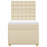  Krevet s oprugama i madracem krem 100 x 200 cm od tkanine | shoptok.hr