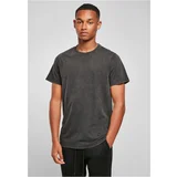 Build Your Brand Plus Size Acid Washed Tee Round Neck Black