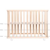 Roba Putni krevetić na kotačićima 100x75 cm u prirodnoj boji Jumbo Twins – | shoptok.hr