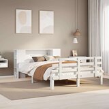 vidaXL Krevet s regalom z knjige bez madraca bijeli 120x190cm borovina | shoptok.hr