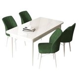Hanah home set trpezarijski sto i 4 stolice arp white khaki | Eponuda.com