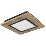 Globo LED stropna svjetiljka (12 W, D x Š x V: 30 x 30 x 4,5 cm, Crna, smeđa, Topla bijela)