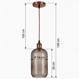 Brilagi LED luster na sajli R GLASS 1xE27/60W/230V pr. 14 cm bakrena/zadimljeno braon | Eponuda.com