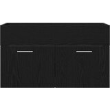  Kupaonski Ormar s Ugrađenim Lavabo - Umivaonikom Crni Hrast Konstruirano Drvo | shoptok.hr