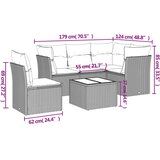  6-dijelni set vrtnih sofa od poliratana s jastucima svjetlosivi | shoptok.hr