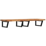  Zidna polica za umivaonik od čelika i masivnog bagremovog drva Smeđa 120 x 50 x 4 cm | shoptok.hr