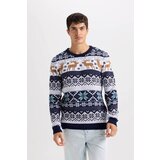 Defacto Men's Standard Fit Crew Neck Christmas Themed Knitwear Sweater | shoptok.hr