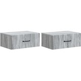  Noćni ormarić za montažu na zid s ladicama 2 pcs Siva sonoma | shoptok.hr